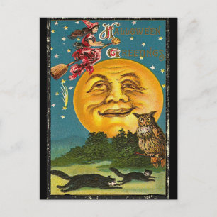 Oude Halloween-groeten Briefkaart