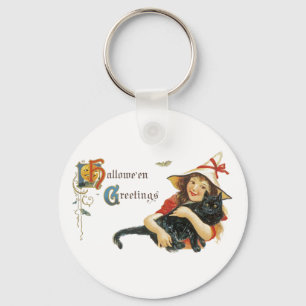 Oude Halloween-groeten Sleutelhanger