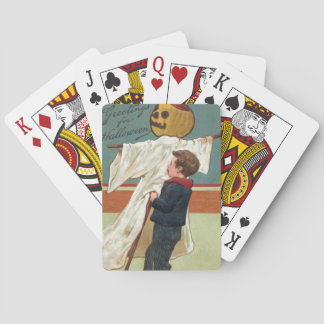Oude Halloween-groeten uit het begin van de 1900 Pokerkaarten