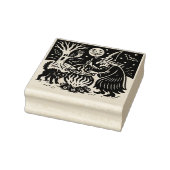 Oude Halloween Heks en Kat Rubber Stempel (Stempel)
