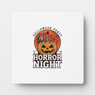 Oude Halloween Horror Night Pompoen Shirt Ontwerp Fotoplaat