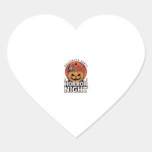 Oude Halloween Horror Night Pompoen Shirt Ontwerp Hart Sticker