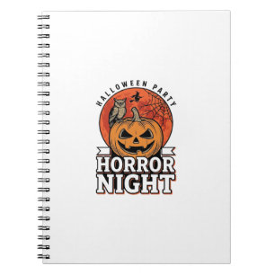 Oude Halloween Horror Night Pompoen Shirt Ontwerp Notitieboek