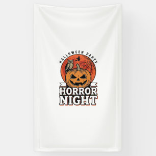 Oude Halloween Horror Night Pompoen Shirt Ontwerp Spandoek