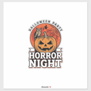 Oude Halloween Horror Night Pompoen Shirt Ontwerp Sticker