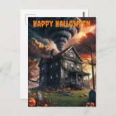 Oude Halloween huis & tornado Briefkaart (Voorkant / Achterkant)