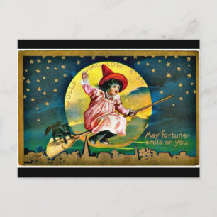 Oude Halloween-illustratie Briefkaart