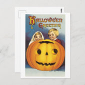 Oude halloween, Jack-o'-lantaarn Briefkaart (Voorkant / Achterkant)