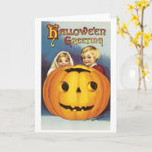 Oude halloween, Jack-o'-lantaarn Kaart (Gele Bloem)
