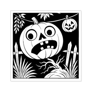 Oude Halloween Jack O'Lantern rubberen stempel