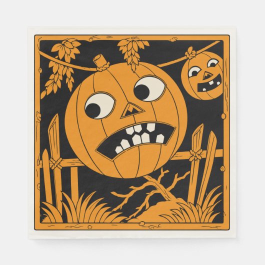 Oude Halloween Jack O'Lantern servetten (Voorkant)
