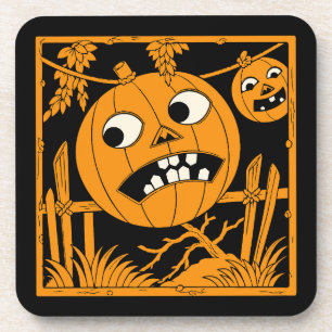 Oude Halloween Jack O'Lantern-tegel Bier Onderzetter