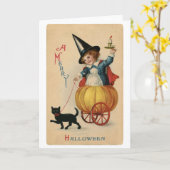 Oude Halloween Kaart (Gele Bloem)
