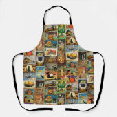 Oude Halloween Kaarten Collage Schort (Voorkant)