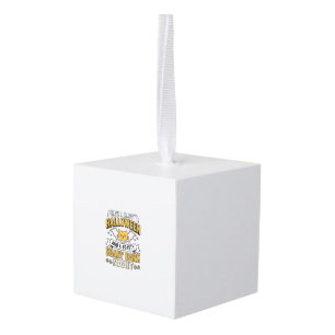Oude Halloween Kat Griezelige Donkere Nacht Ontwer Kubus Ornament