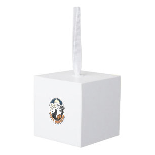 Oude Halloween Kat Maanlicht Spook Badge_1 Kubus Ornament
