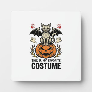 Oude Halloween Kat Pompoen Kostuum Shirt Ontwerp Fotoplaat