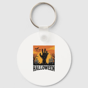 Oude Halloween Kerkhof Zombie Hand Shirt Ontwerp Sleutelhanger