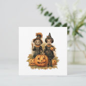 Oude Halloween Kinderen Feestdagenkaart (Staand voorkant)