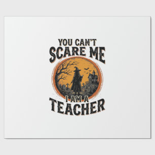 Oude Halloween Leraar Griezeld School T-shirt Ontw Cadeaupapier