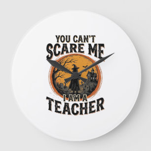 Oude Halloween Leraar Griezeld School T-shirt Ontw Grote Klok