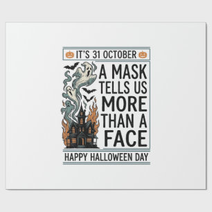 Oude Halloween-masker citaat vectordesign_1 Cadeaupapier