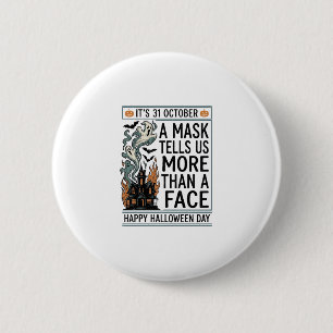 Oude Halloween-maskerquote vectordesign_1 Ronde Button 5,7 Cm