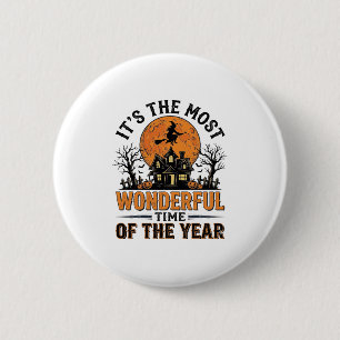 Oude Halloween meest wonderbaarlijke tijd shirt on Ronde Button 5,7 Cm