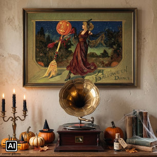Oude Halloween, Mooie Dansende Heks Poster
