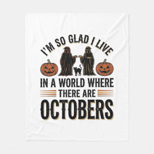 Oude Halloween oktober citaat Pompoen Kat ontwerp Fleece Deken