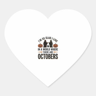 Oude Halloween Oktober citaat Pompoen Kat Ontwerp Hart Sticker