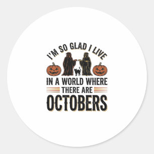 Oude Halloween oktober citaat Pompoen Kat ontwerp Ronde Sticker