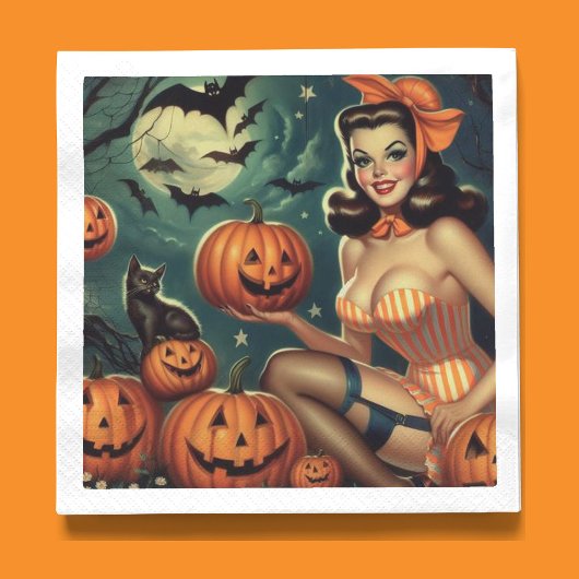 Oude Halloween Pin-Up Servet