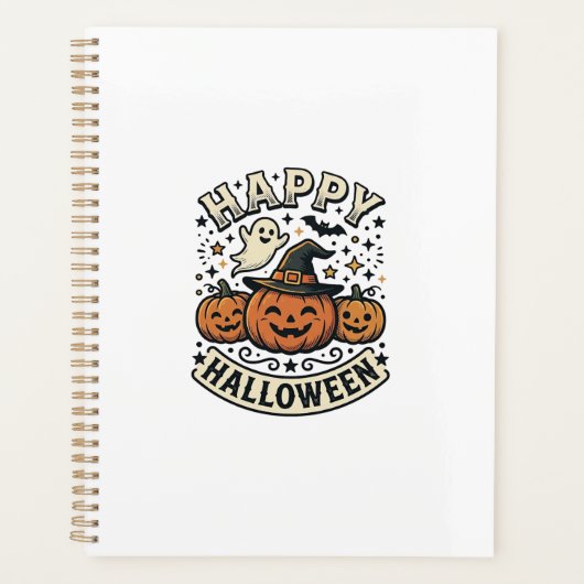 Oude Halloween Pompoen Geest T-Shirt Ontwerp_1 Planner (Voorkant)