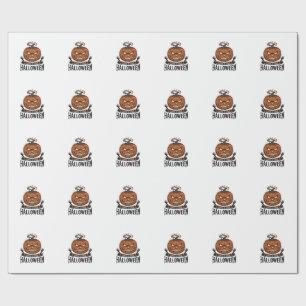 Oude Halloween Pompoen Gotisch Shirt Ontwerp_1 Cadeaupapier