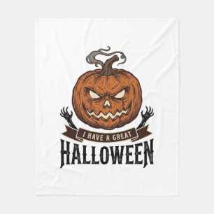 Oude Halloween Pompoen Gotisch Shirt Ontwerp_1 Fleece Deken