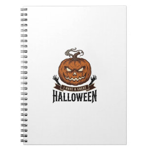 Oude Halloween Pompoen Gotisch Shirt Ontwerp_1 Notitieboek