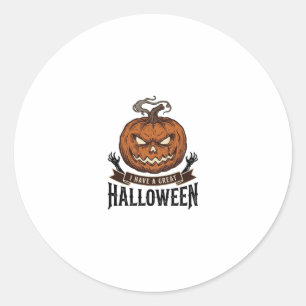 Oude Halloween Pompoen Gotisch Shirt Ontwerp_1 Ronde Sticker