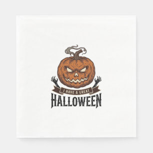 Oude Halloween Pompoen Gotisch Shirt Ontwerp_1 Servet