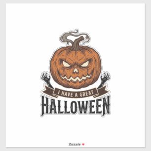 Oude Halloween Pompoen Gotisch Shirt Ontwerp_1 Sticker