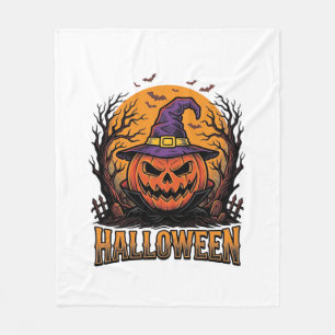Oude Halloween Pompoen Heks Hoed Grafiek_1 Fleece Deken