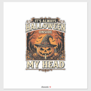 Oude Halloween Pompoen Heks Hoed Shirt Ontwerp_1 Sticker