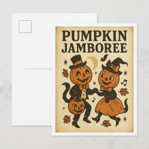 Oude Halloween Pompoen Jamboree Briefkaart