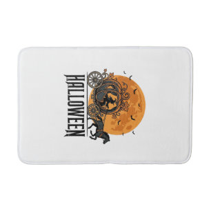 Oude Halloween Pompoen Koets Heks Ontwerp_1 Badmat