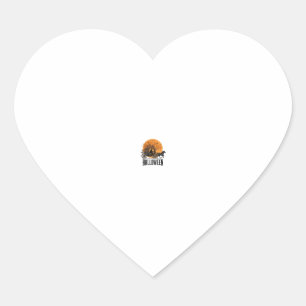 Oude Halloween Pompoen Koets Heks Ontwerp_1 Hart Sticker