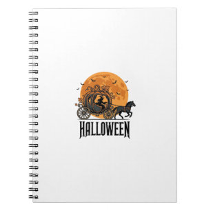 Oude Halloween Pompoen Koets Heks Ontwerp_1 Notitieboek