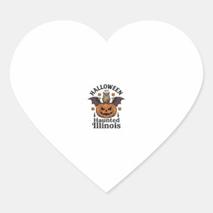 Oude Halloween Pompoen Uil Illinois Shirt Ontwerp Hart Sticker