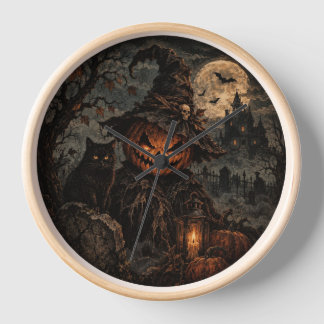 Oude Halloween Pompoen Wandklok