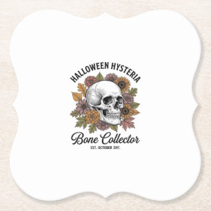Oude Halloween Schedel Bot Collector Shirt Ontwerp Kartonnen Onderzetters