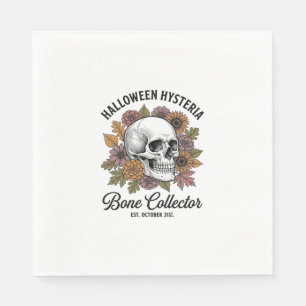 Oude Halloween Schedel Bot Collector Shirt Ontwerp Servet
